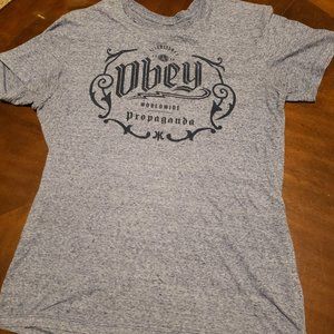 Obey Mens Large Blue Tshirt, Buckle